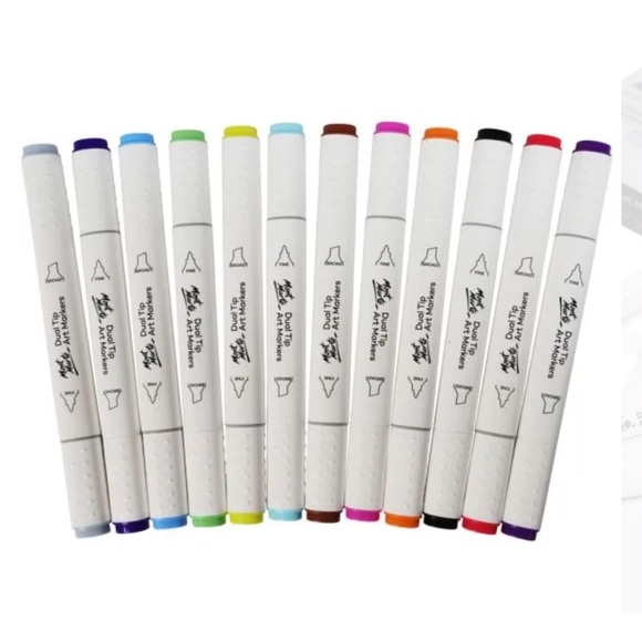 🆕🌈🎨 Mont Marte Dual Tip ART Markers 12. alcohol based ink NEW IN BOX - Picture 5 of 10